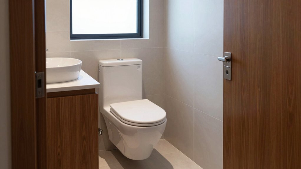 narrow space toilet design