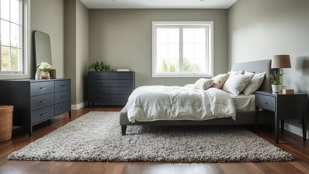 calming green and grey