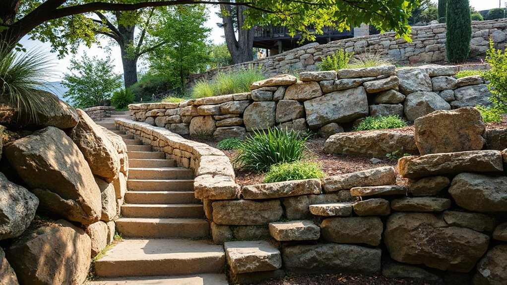 terraced curbed stepped design