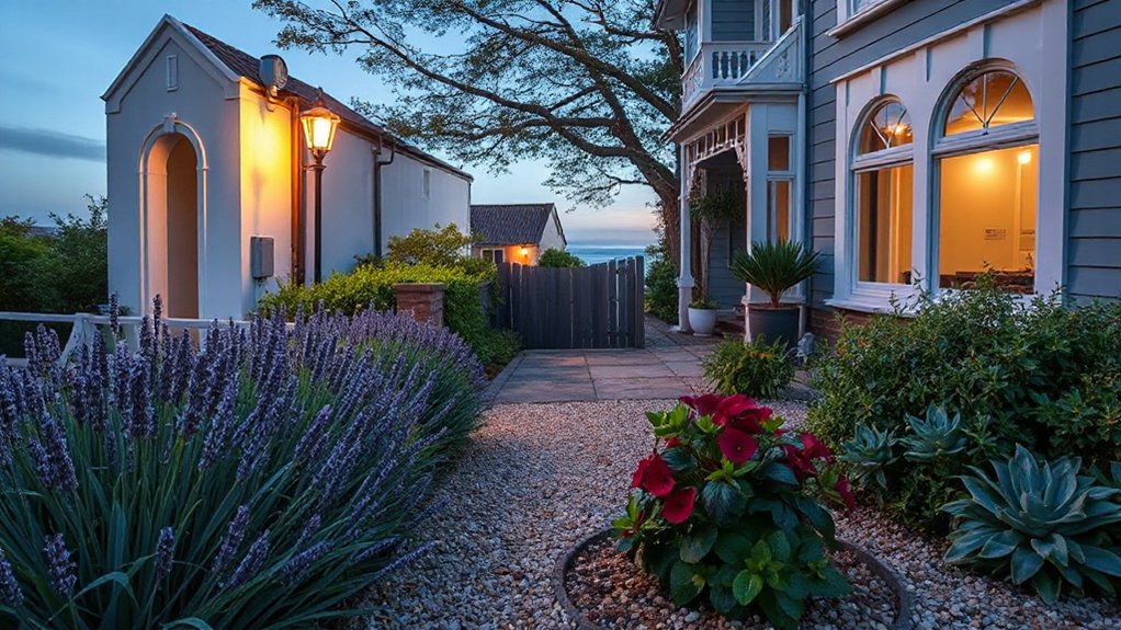 coastal lighting and greenery