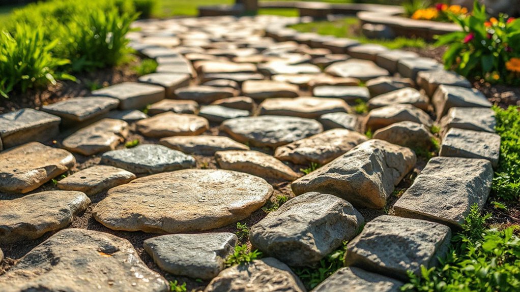 edged stone pathway design