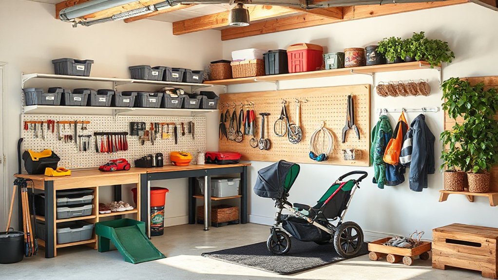 organized garage for families