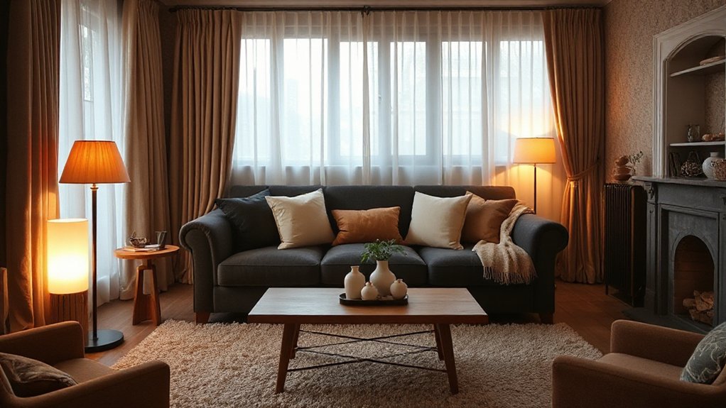 warm layered lighting design