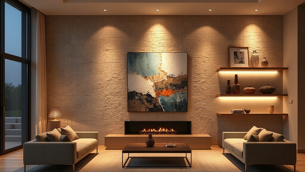 accent lighting enhances texture