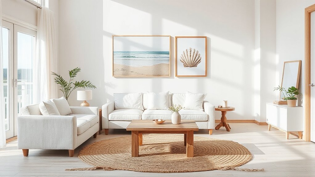coastal art neutral tones