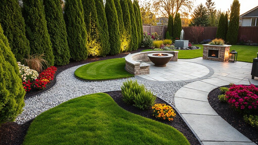 cohesive low maintenance landscaping