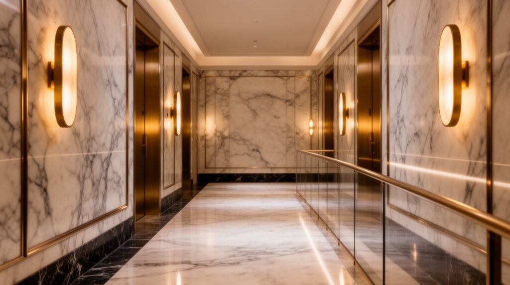 elegant marble brass lighting