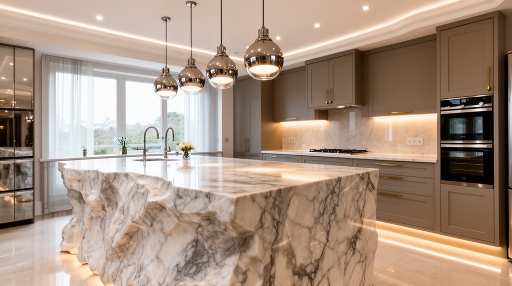 elegant sculpted stone islands
