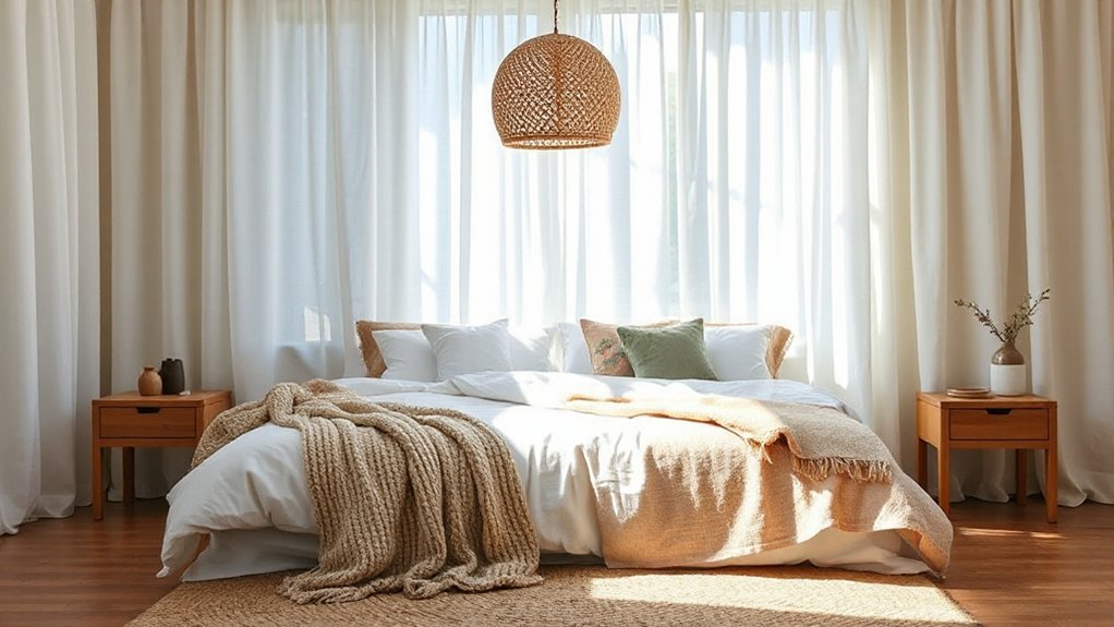 layered airy textured bedding