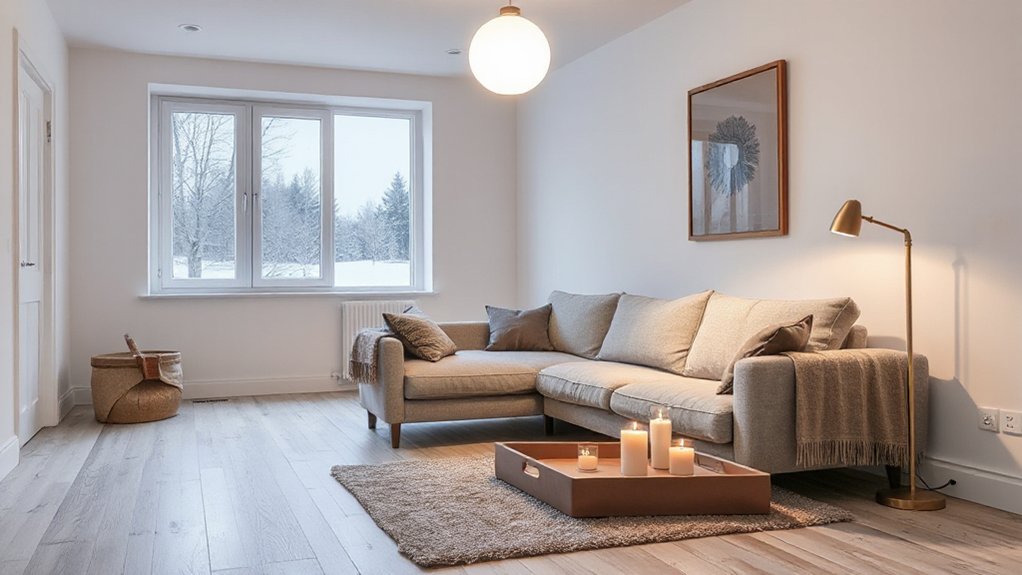 layered cozy scandinavian lighting