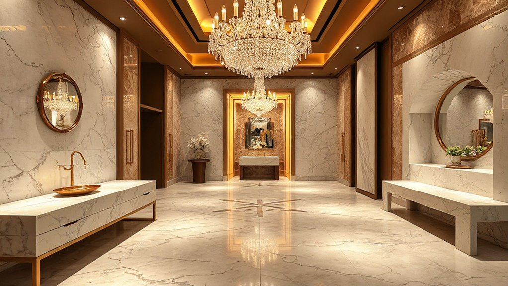 layered lighting enhances stone texture