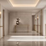 luxurious marble brass accents