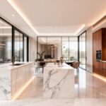 luxurious marble timber contrast