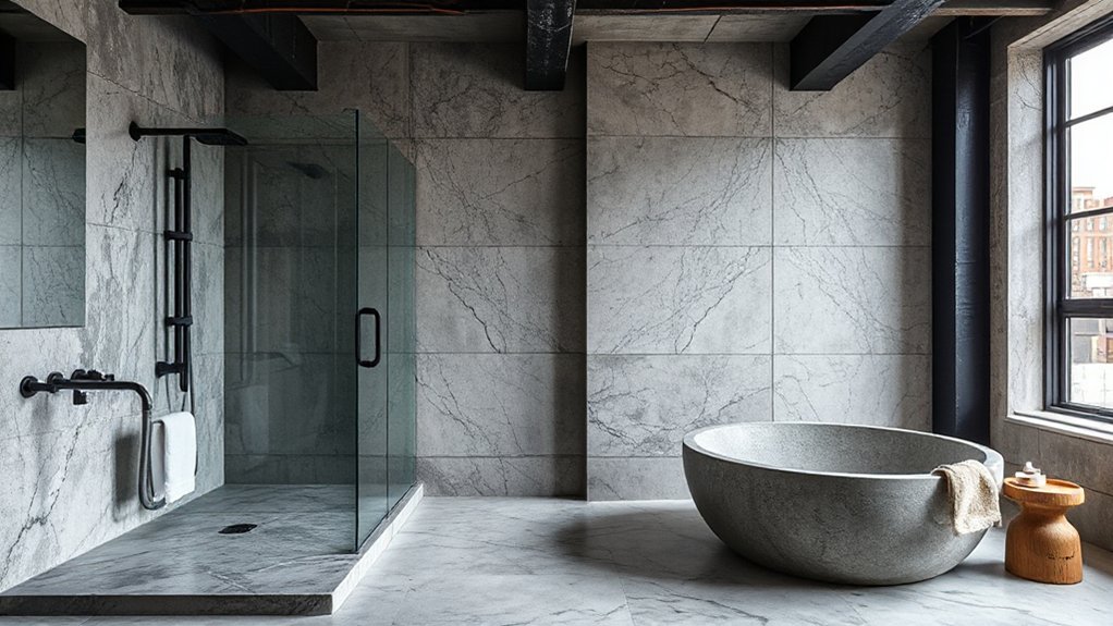 luxury industrial spa bathroom