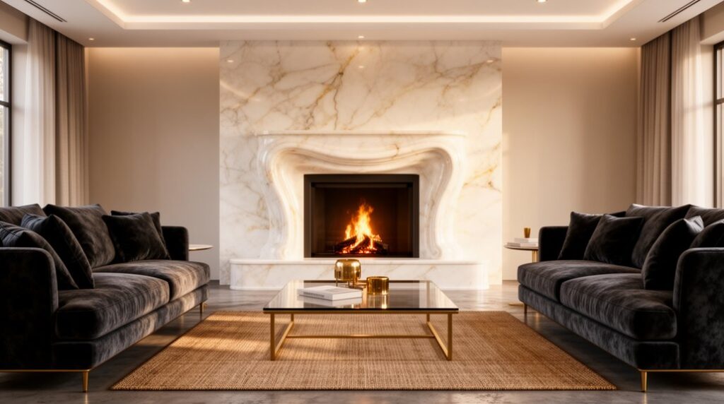 luxury marble fireplace design