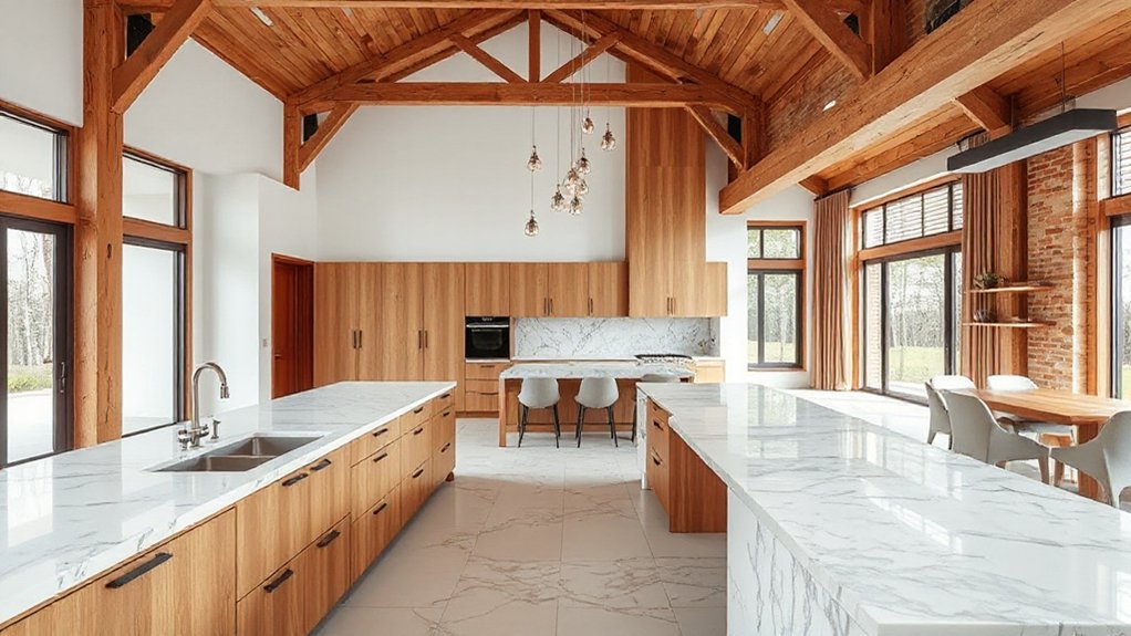 marble and timber coordination