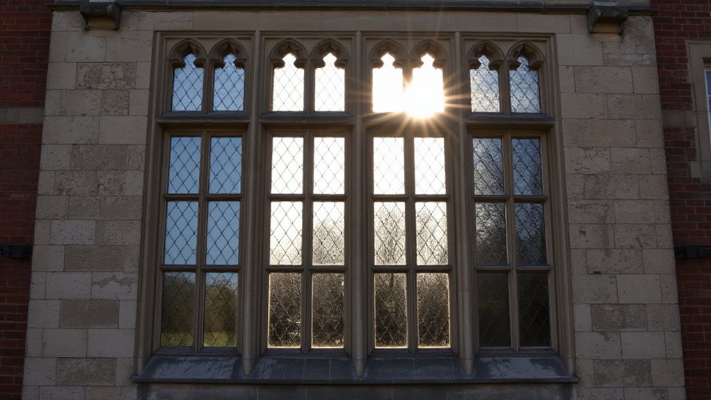 mullioned windows with ornamentation