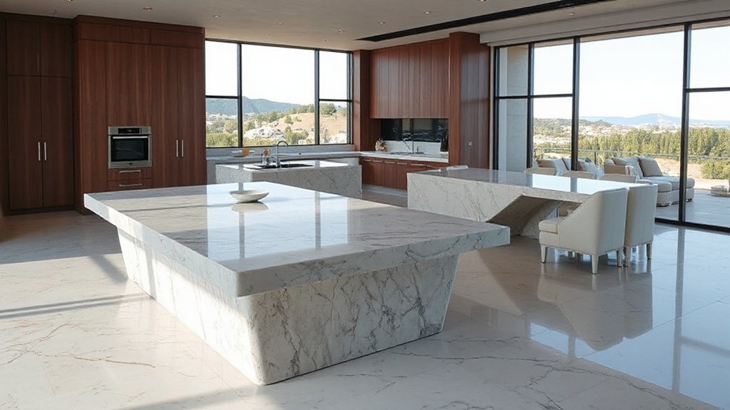 optimized kitchen island placement