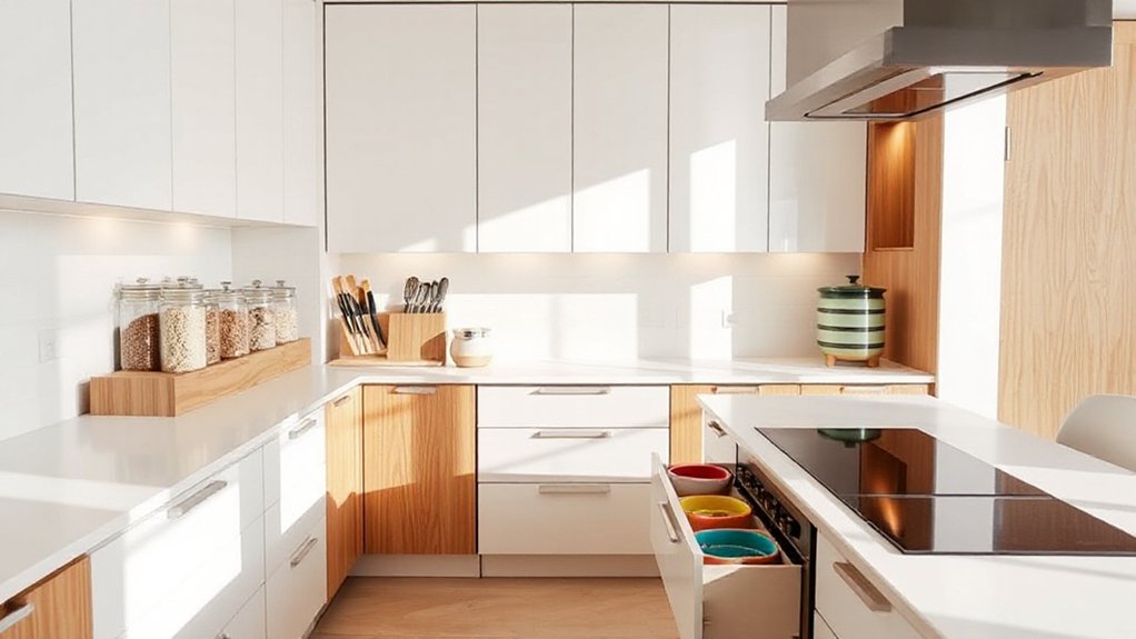 organized functional countertop storage
