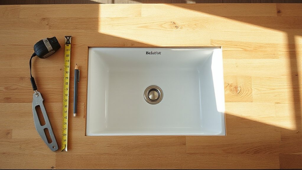 precise sink cut out placement