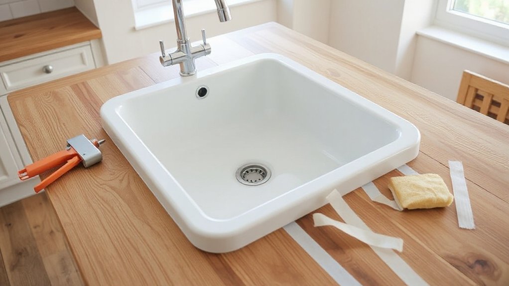 sealing belfast sink properly