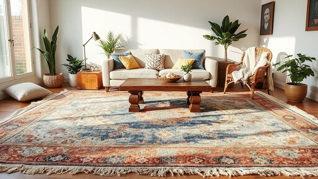 start with the rug placement